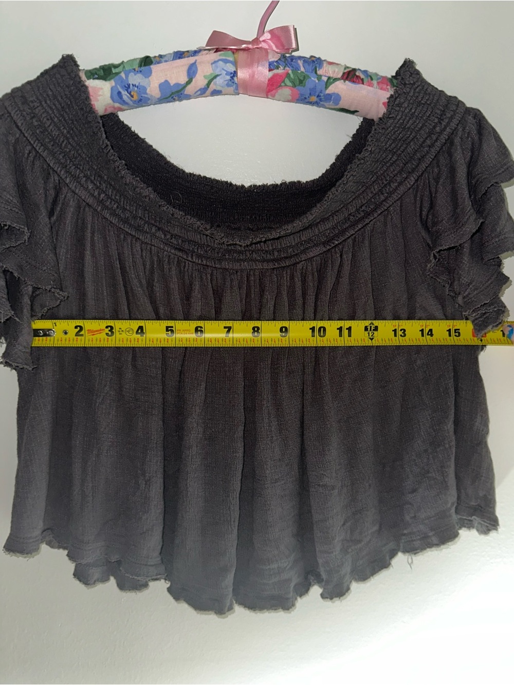 Free People Off-Shoulder Ruffle Crop Top - Picture 7 of 14